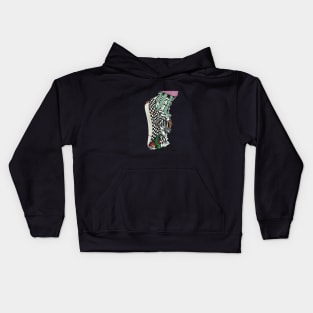 Dope broken foot wearing vans illustration Kids Hoodie